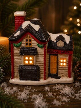 Vintage 1993 CR Collection “Regal Gifts” Lighted Christmas Village House